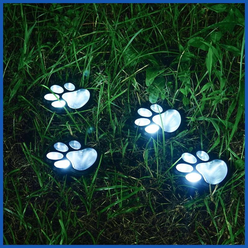4PCS Solar Paw Print Lights Waterproof Outdoor Garden Decorative LED Lawn Stake Lamps 4pcs белый