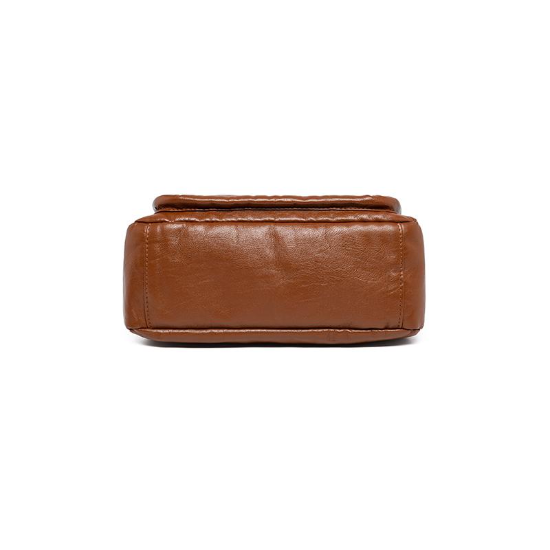 Dámská kabelka středního věku z měkké kůže, velkokapacitní vícevrstvá crossbody taška