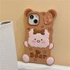 Koreanische süße 3D-Cartoon-Bär Silikon Stern Telefon Fall für iPhone 14 13 12 11 Pro Max schönen Hasen schützende weiche Abdeckung Funda