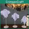 Halloween Fabric Witch Broom Decor Set Colorful Mesh Trick Or Festivities Treat