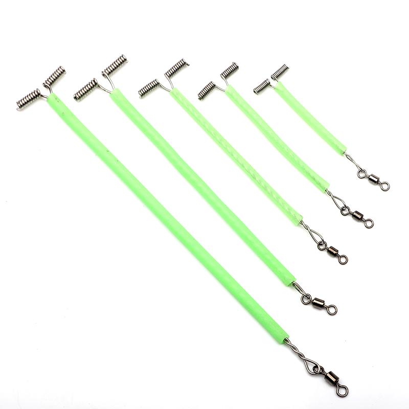 10Pcs T-Shape 3 Way Rolling Fishing Swivel Cross Line Steel Wire Leader Arm Fluorescent Balance Connector Saltwater Rig Tackle