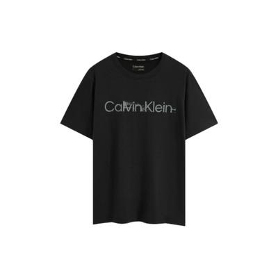 Letter Print Crew Neck Short Sleeve T-Shirt Men Tops Space-Black 4MS3K110-001