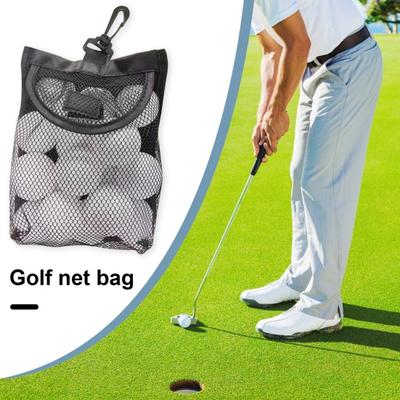 Golf Mesh Net Bag with Fastener Tape Large Capacity Indoor Outdoor Sports Golf Ball Storage Pouch Accessories