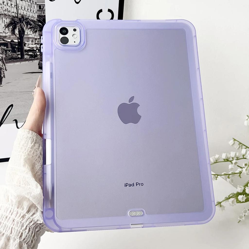 With Pencil Slot Tablet Case for IPad 2025 2024 6 7 8 9 10th 11th Generation Case Air 4 5 Pro 10.2 10.9 11 Inch Mini Clear Cover
