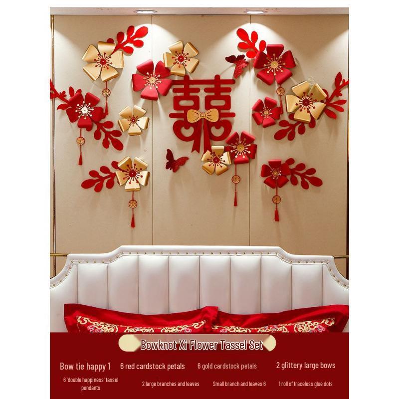 Wedding Bunting Décor Set for Bride and Groom's Room and Living Room Background