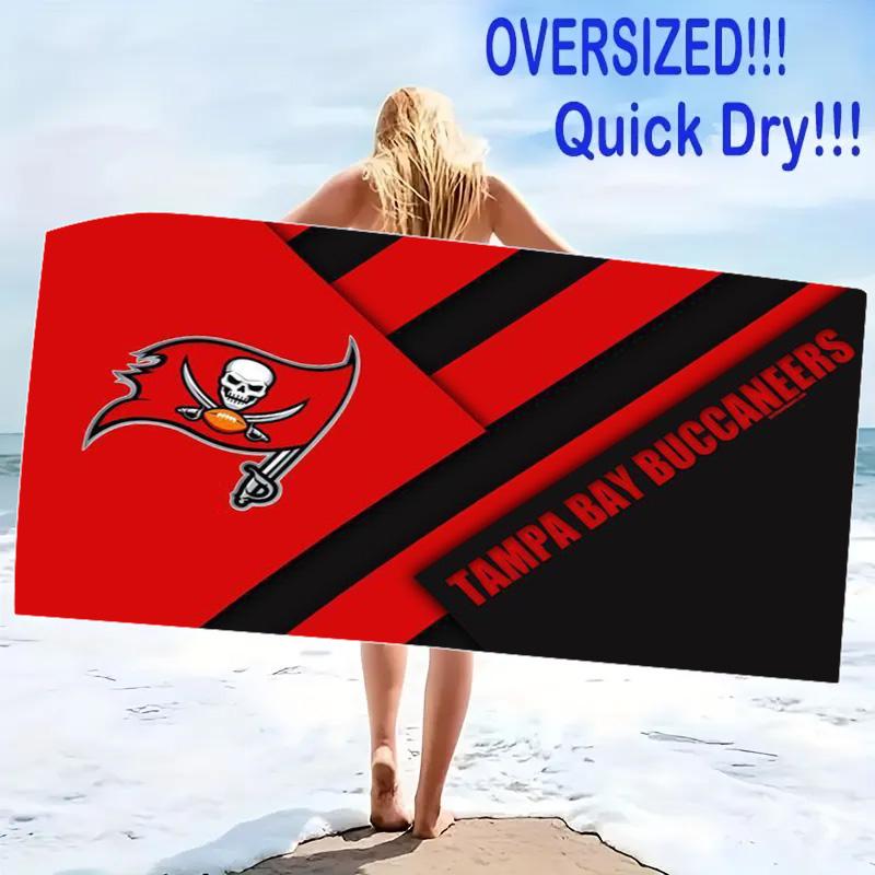 Tampa Bay Buccaneers Logo Print Beach Towel, Large Soft Quick Dry Towel for Beach Camping Swimming