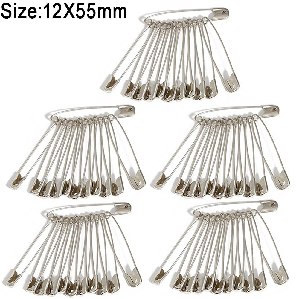 High Quality 50pcs Safety Pins DIY Sewing Tools Accessory 5 Kinds Size Silver Metal Needles Large Safety Pin Small Brooch YJ379