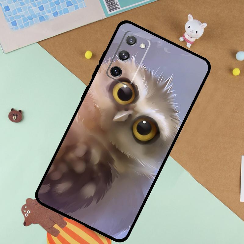 Owl Watercolor Animal Soft Case For Samsung Galaxy S25 Ultra S9 S10 S20 S21 S22 S23 S24 Plus S24 FE Funda Cover