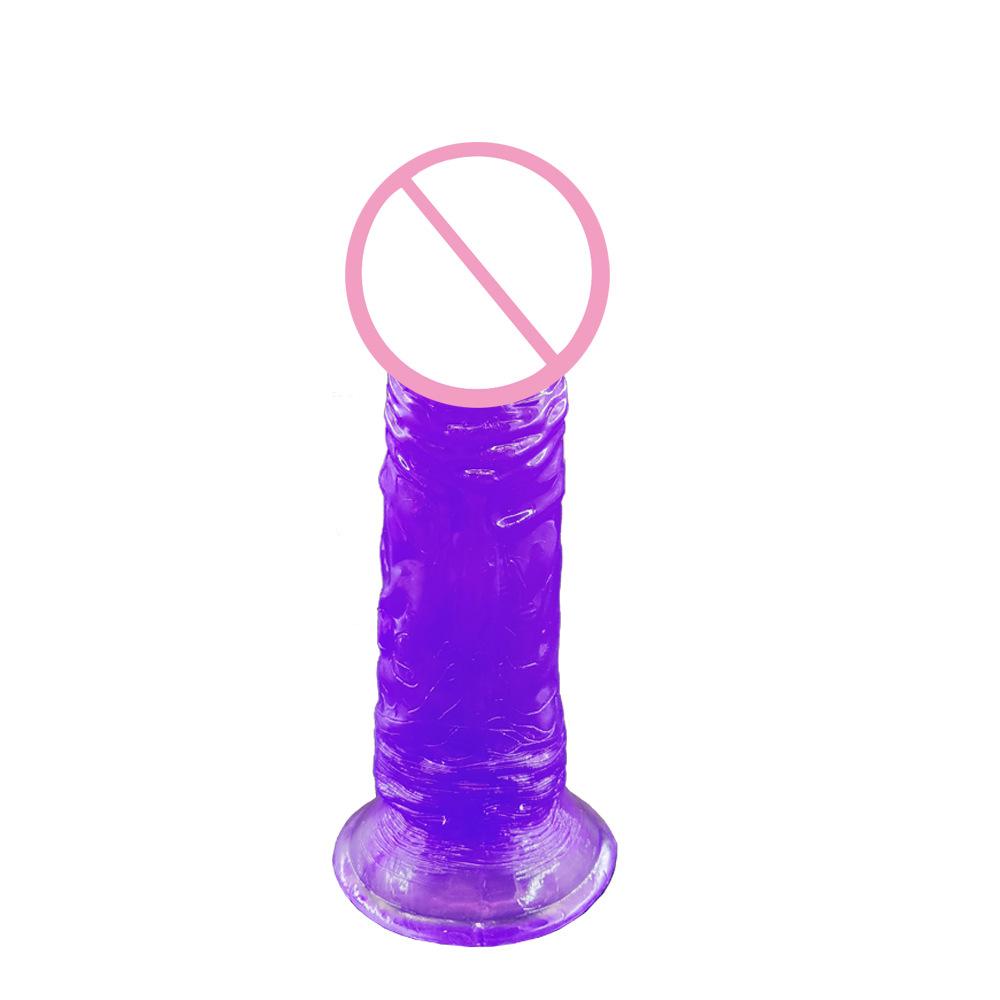 Simulation Penis Transparent Jelly Color Crystal Egg-Free Dildo Large and Medium Small Size Suction Cup Sex Product Female Self-Use