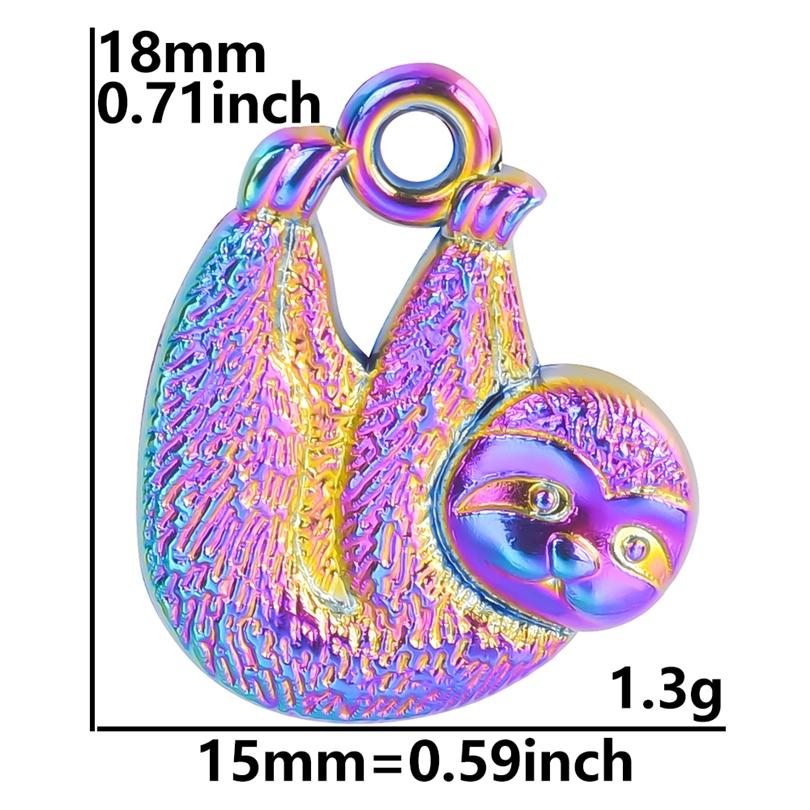 

10pcs/Lot Multistyle Animal Pendants Rainbow Charms For Jewelry Making Supplies Eagle Bat Elephant Charm Frog Duck Shark Pendant
