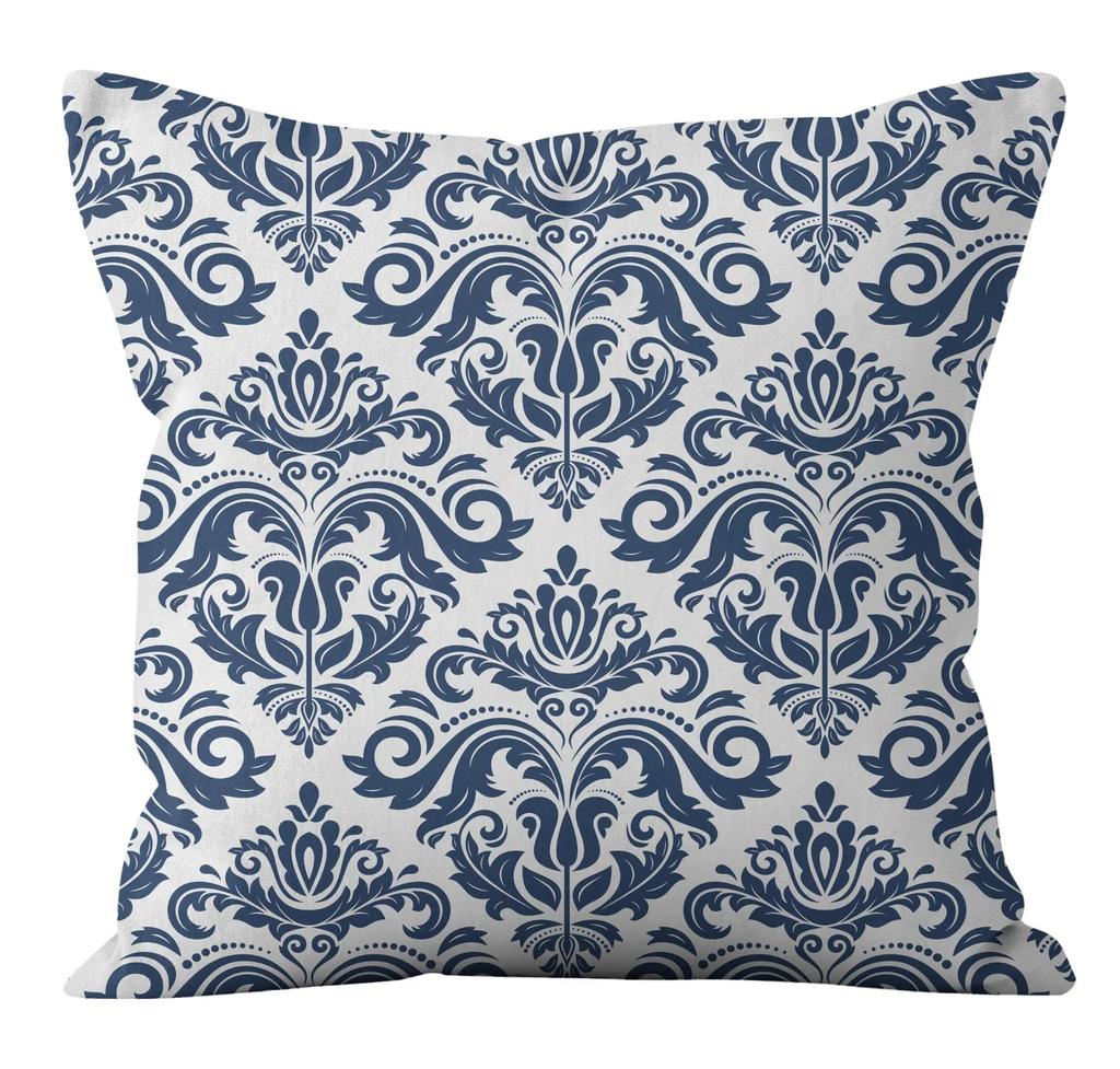 Simple Blue Printed Pillowcase Car Ornaments Office Living Room Home Pillowcase