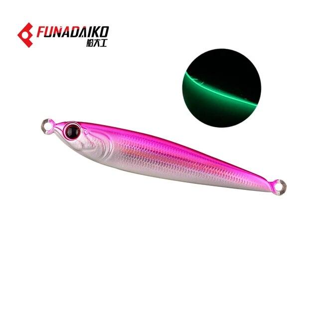 FUNADAIKO 2023 Tungsten New Slow Metal Jigging Lures 30g 40g 60g 80g 100g 120g  Luminous Fishing Bait  Jig Saltwater Lure
