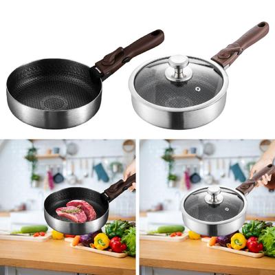 Antihaft-Bratpfanne, 316 Edelstahl Mehrzweck mit abnehmbarem Griff Runde Bratpfanne, Sautépfanne für Kochen im Innen- und Außenbereich