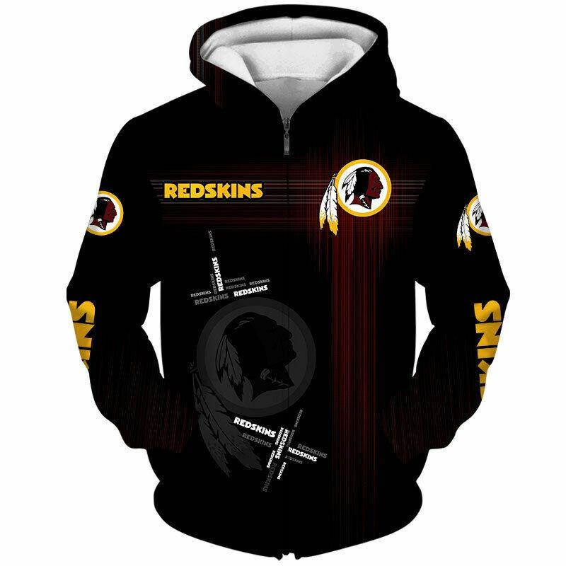 

Washington Redskins 3D полная печать толстовка с капюшоном на молнии унисекс