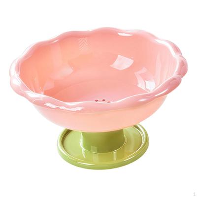 Decorative Flower-Shaped Fruit Bowl with Drainage Holes, Removable Base, 26 Cm X 14 Cm.