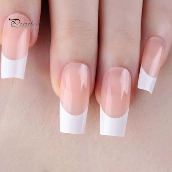 1 boîte de faux ongles de Style français classique, couleur contrastée, réutilisable, décoration de manucure, Nail Art, bord plat brillant, à pression