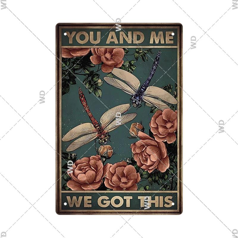 Tin Sign Garden Hoeing Aint Easy Flower Plant Sign Decor Funny Slogans Born with Plants Retro Look Metal Poster FarmhouseSign