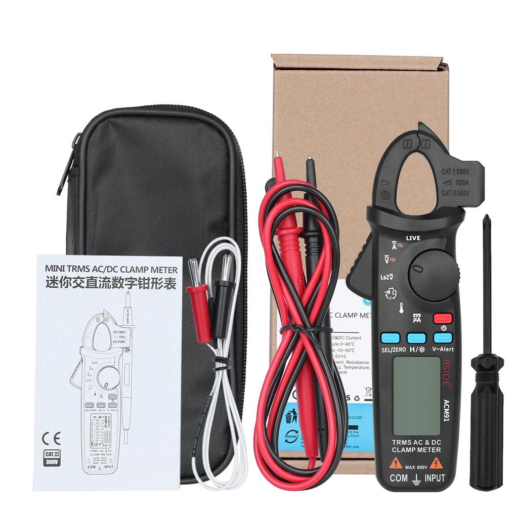 ACM81 ACM91 Digital Clamp Meter 1mA High-Precision Ammeter Pliers True RMS DC AC Current Car Repair Electrical Temp Tester