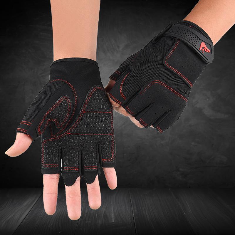 

Fitness gloves Outdoor half-finger bench press Fitness shock absorption Non-slip dumbbells Sports breathable cycling Weight lifting gloves M