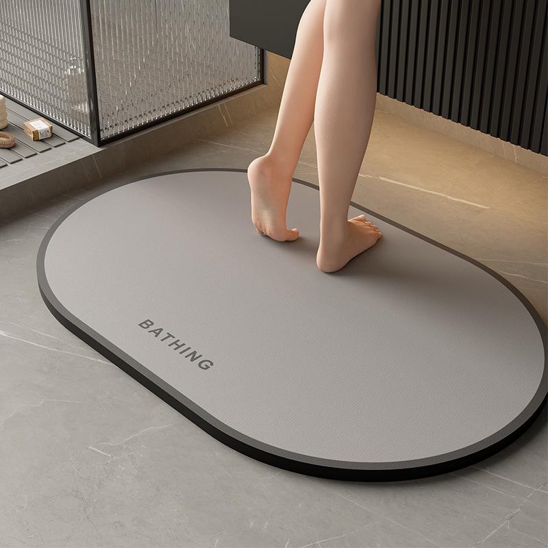 Non-Slip Diatomaceous Earth Quick-Dry Bathroom Mat – Water Absorbent, Anti-Fall, Minimalist Design for Home Use