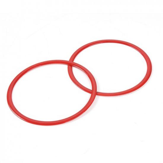 2 pièces Anneau de Couverture de Haut-parleur de Toit Intérieur Rouge pour Jeep Wrangler TJ 97-2006