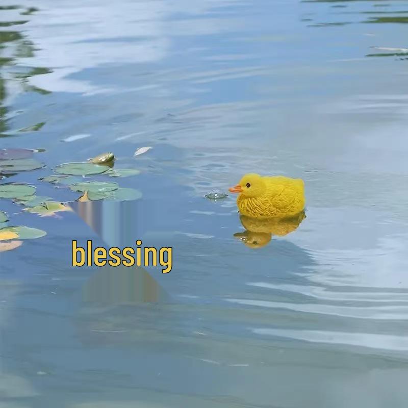 Cute Floating Yellow Duck Ornament for Fish Tanks, Pools, and Ponds