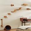 Wall Mounted Cat Climbing Shelf Solid Wood Pet Playground for Living Room Space Saving Cats Tree Modern Cat Furniture for Wall