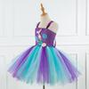 Mermaid Girl Tutu Dress with Headwear - Mesh Princess Dress for Cosplay and Stage Performances