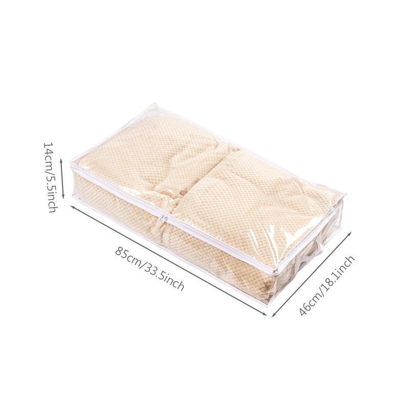 

Ящик для хранения на кровати, прозрачный плоский ящик для одежды, отделка одеяла, складной ящик для хранения, ящик для хранения под кроватью M белый