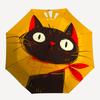 1pc Black Cat Adventure Auto Open/close, 8-Rib Iron Frame, Compact Folding Cute Umbrella All-Season Portable Umbrella for Travel 018