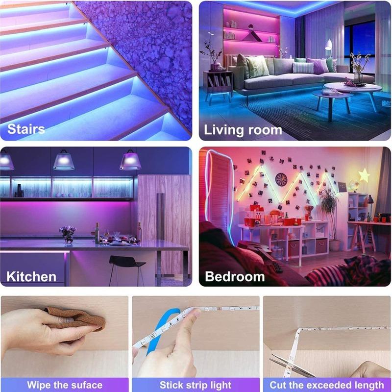 Bluetooth Control 5V USB Flexible Lamp  LED Strip Light Luces RGB 2835 Tape For Festival Fita Bedroom Tira TV Backlight Decor Luz
