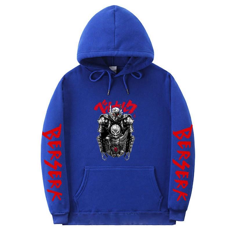 Berserk Anime Hooded Fleece Sweatshirt Men Unisex Streetwear Oversized Pullover Casual Sportswear