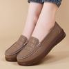High Quality 100% Cowhide Large-sized Anti-slip Women's Shoes Fashionable Casual Women's Loafers Thick-soled Women's Sneakers