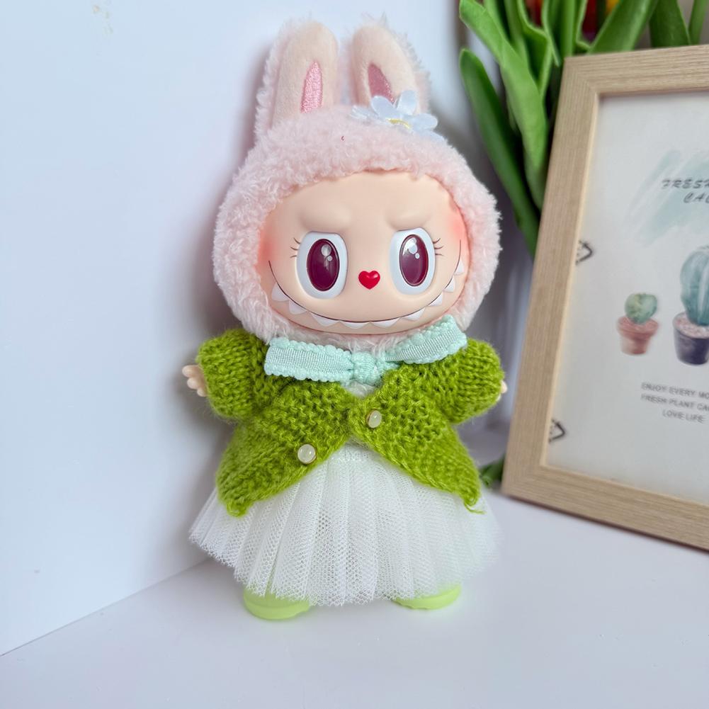 For 15-17cm Labubu Doll Clothes Fashion Clothes Summer Skirts Doll Clothes Color Match Dresses Dolls Accessories Cute Decoration Little Clothes