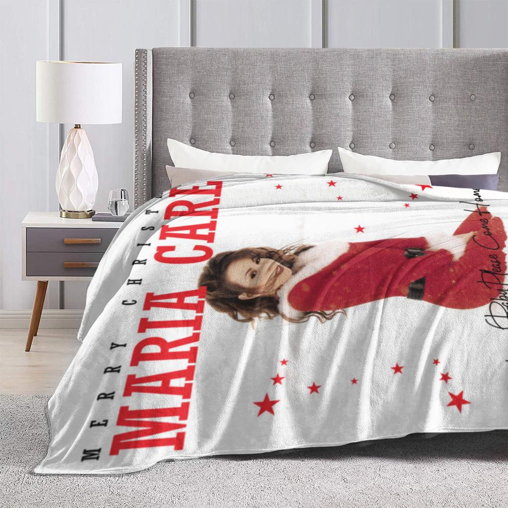Mariah Carey Christmas Super Warm Blanket Camping Plush Throw Blanket Funny Home Decor Flannel Bedspread Sofa Bed Cover