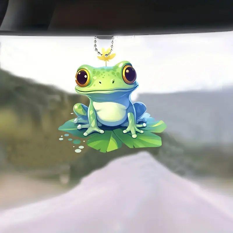 Cartoon Eyecatching Style Acrylic Frog Car Ornament For Unique Decor Interior