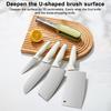 Cleaning Brush with Built-in Knife Edge Sharpener Safety Handle Double-Sided Design Cutlery Brush Sharp Blade Cleaning Tool