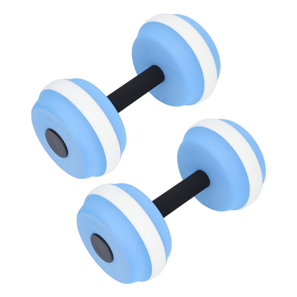 2PCS Water Dumbbells EVA Floating Dumbbell Fitness Barbells Equipment for Water Aerobic Exercise Blue and White