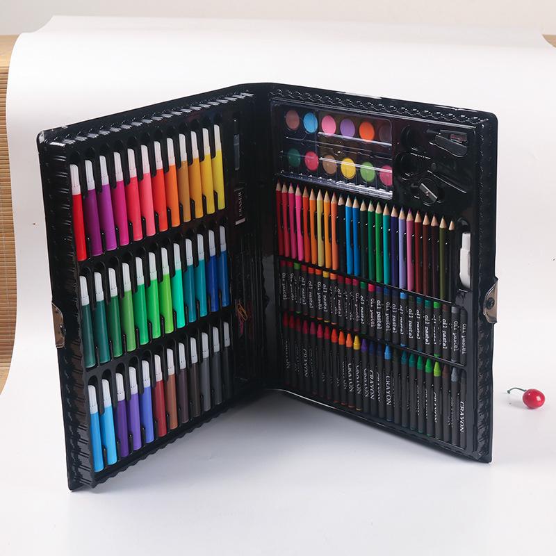 150-Piece Children's Art Set: Paintbrushes, Oil Pastels, Watercolor Pencils, Crayons & Doodle Tools In Gift Box