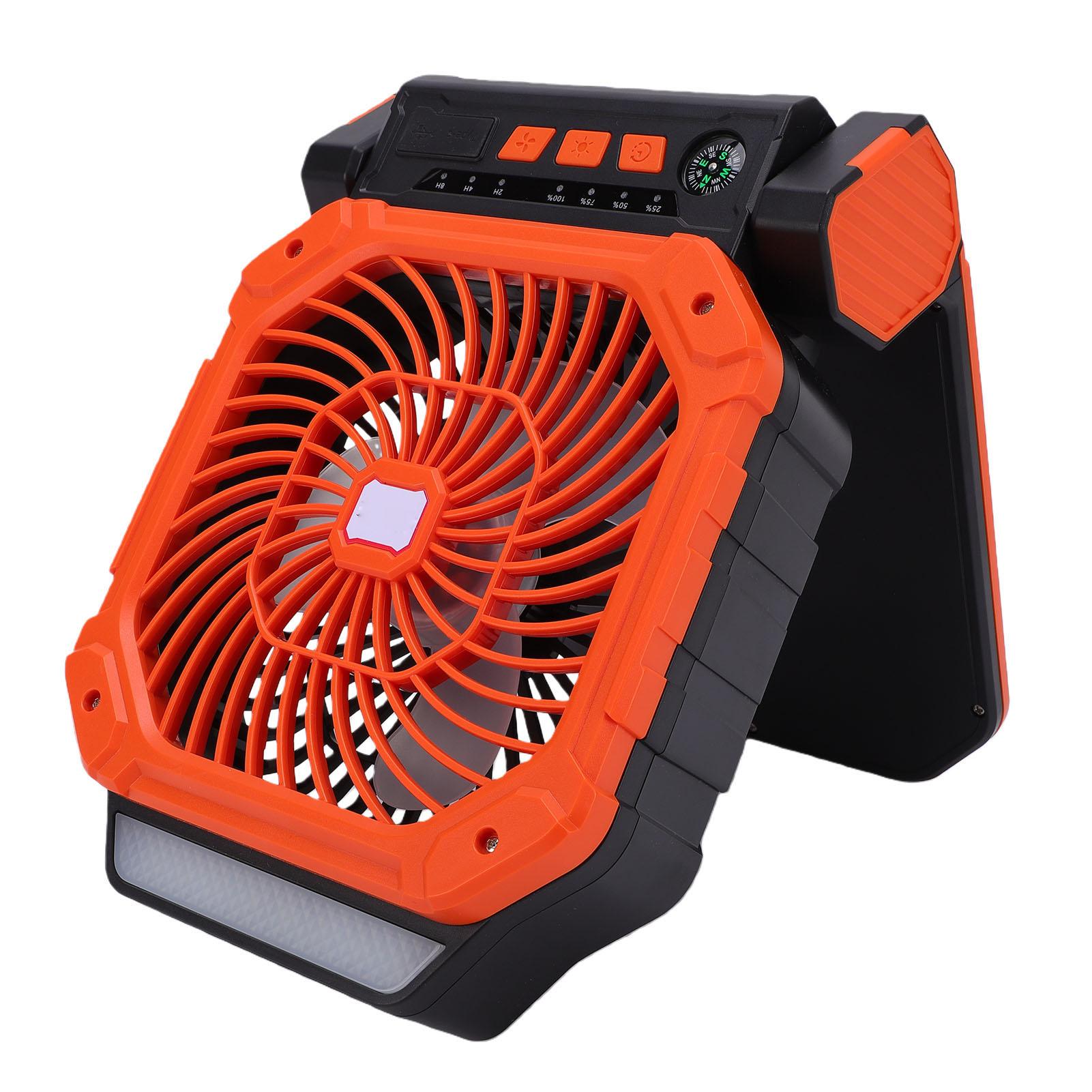 Solar Camping Fan 7800mah Battery Powered Fan Rechargeable Outdoor Tent Fan for Picnic Barbecue Fishing Travel