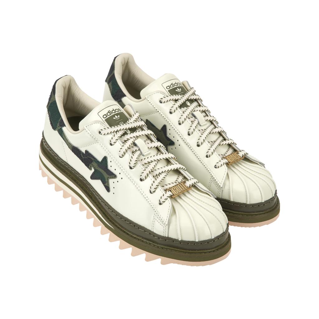 CLOT X BAPE X Adidas Superstar Off White Olive Cargo Unisex Sneakers Branch KJ1473