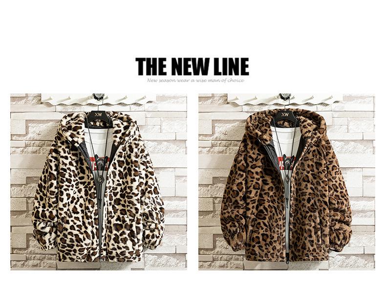 Retro Leopard Print Cotton Jacket with Hood - Hip Hop Style, Loose Fit, Plus Velvet, Thickened for Autumn & Winter
