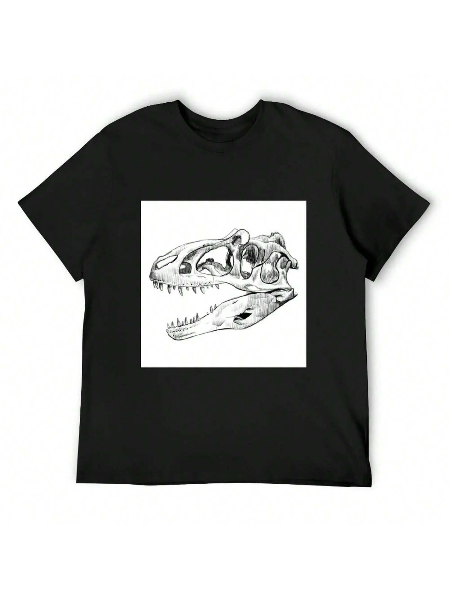 Allosaurus Skull T-Shirt Plus Sizes Heavyweights Topping Oversized T Shirts For unisex S разноцветный