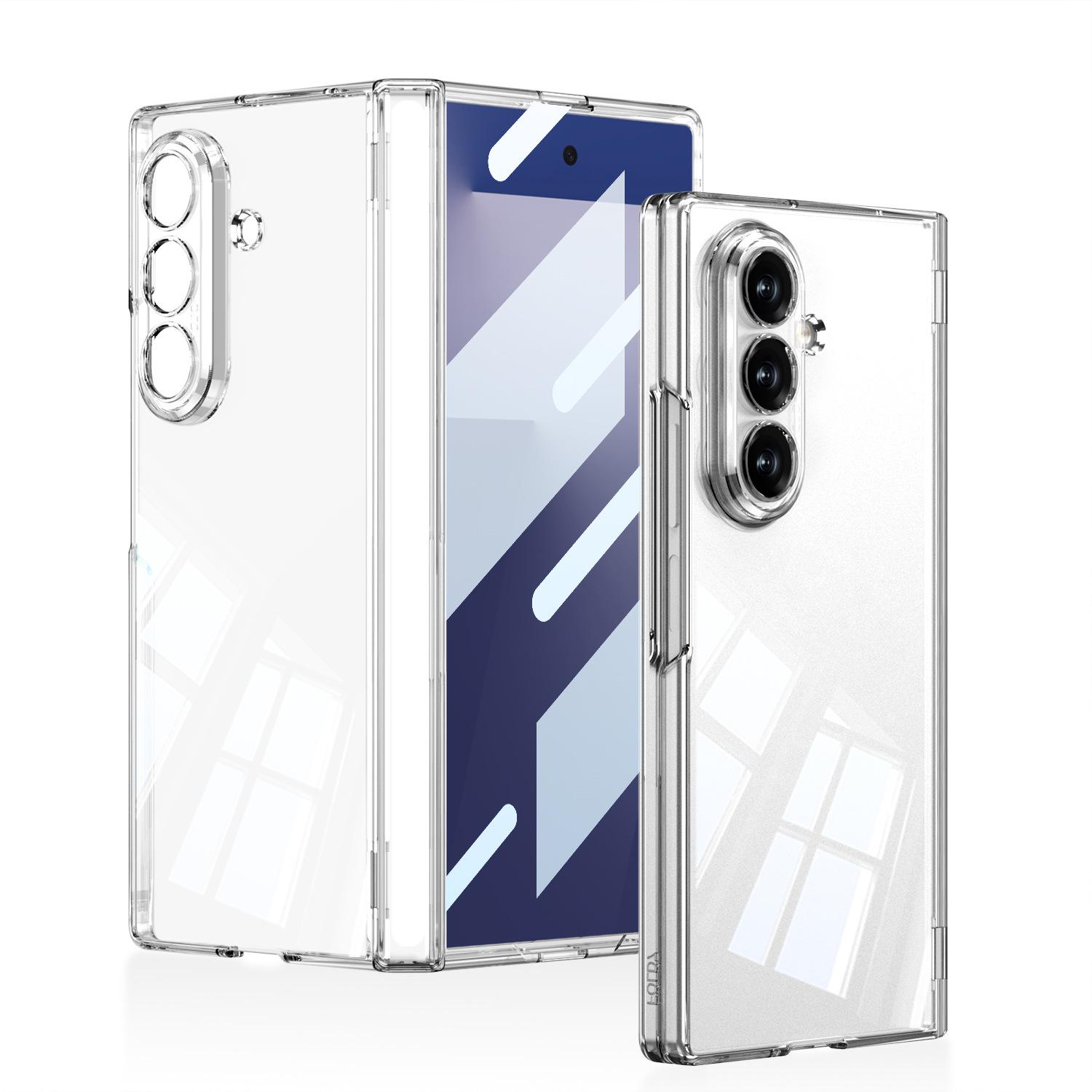 

Samsung Fold7 Mobile Phone Case FOLD7 Folding Screen Pc Electroplate Transparent Hinge Anti Fall Protection Case SM-Fold7