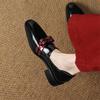 Fashion New Spring Patent Leather Woman Shoes Square Toe Women Pumps Shoes for Women Chunky Heel Loafers Sheepskin Leather Casual Shoes