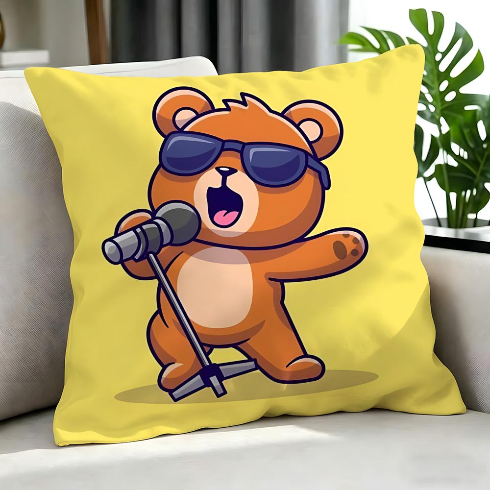 Cute Cute Little Bear Cushion Cover Cushion Cover Set 4Pcs 50X50 45X45 40X40 Pillowcase Decorative Sofa Home Decor