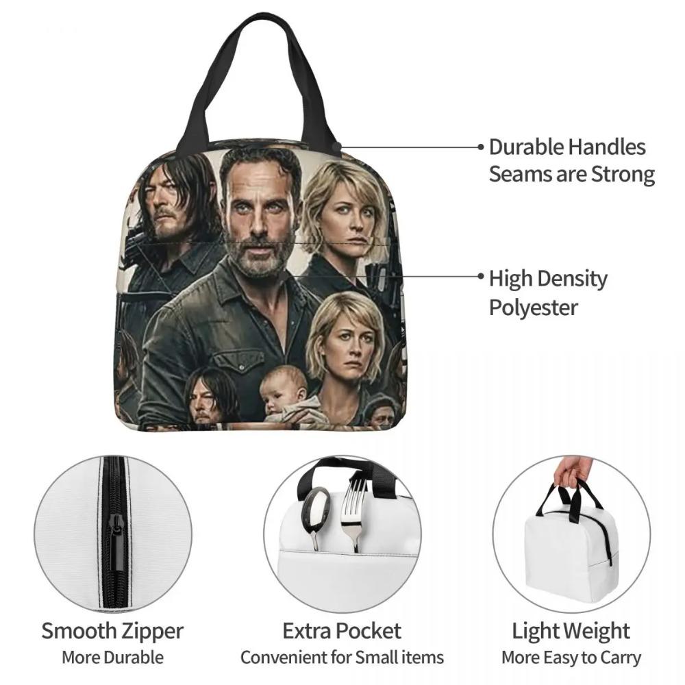 The Walking Dead Movie Insulated Lunch Bag for Women Kids Leakproof Food Boxes Thermal Lunch Box Tote