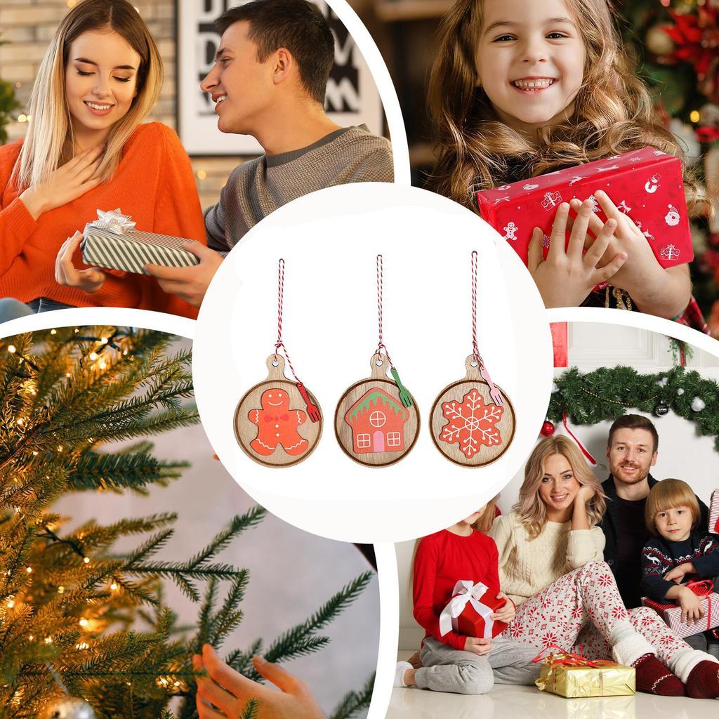 Christmas Ornaments Festive Pendant 3 Pieces Christmas Tree Decor For Window Shelf Table Living Room Holiday Home Wall Indoor