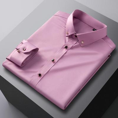 Men's Wrinkle Free Dress Shirts for Old Money Man Luxury 4-Way Stretch Long Sleeve Formal Diamond Button Up Wedding Prom Shirt