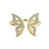 Silver Color Rings For Women Butterfly Gold Plated Opening Handmade Anillos Trendy Trendy Fashion Fine Jewelry